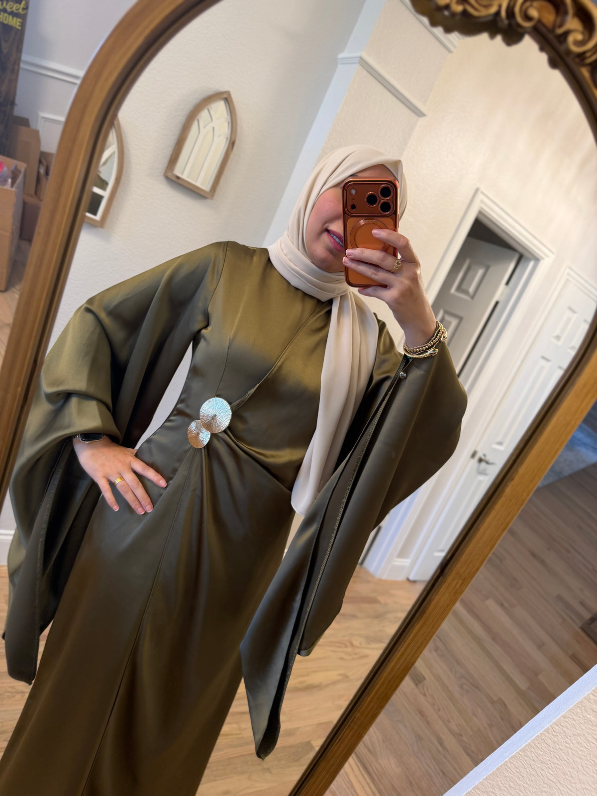 Mulberry Draped Cape Dress