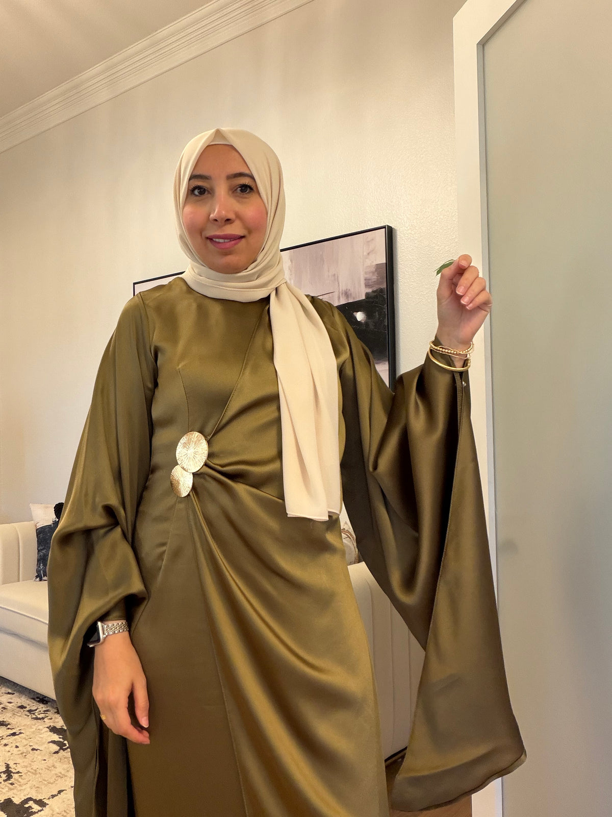 Mulberry Draped Cape Dress