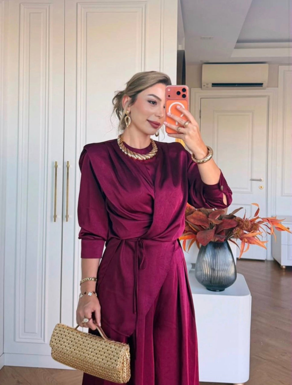Royale Pleated Satin Set