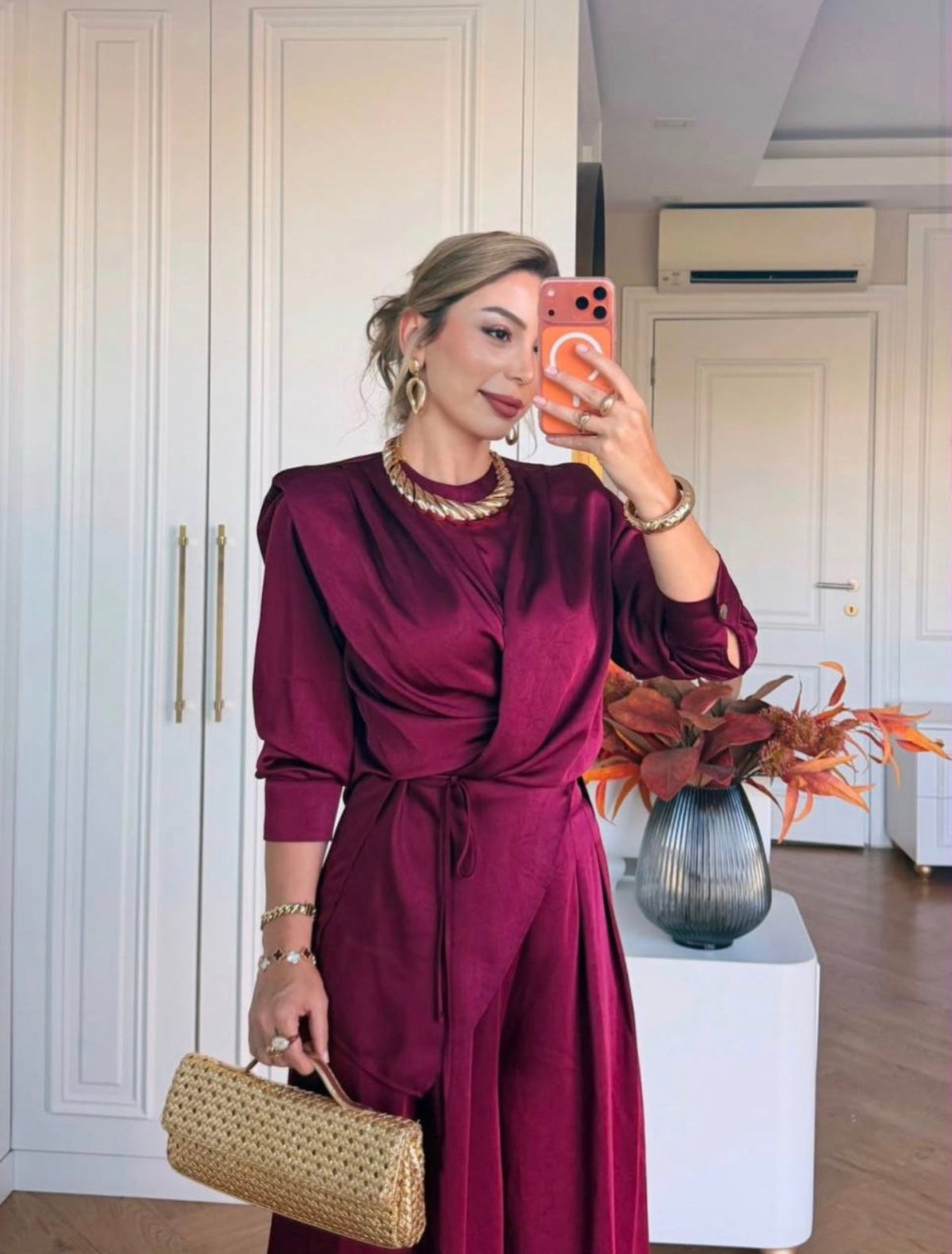 Royale Pleated Satin Set