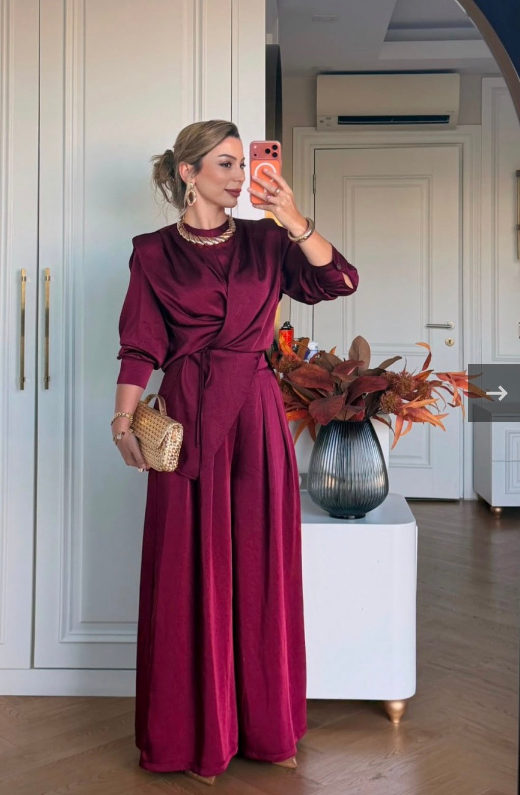 Royale Pleated Satin Set