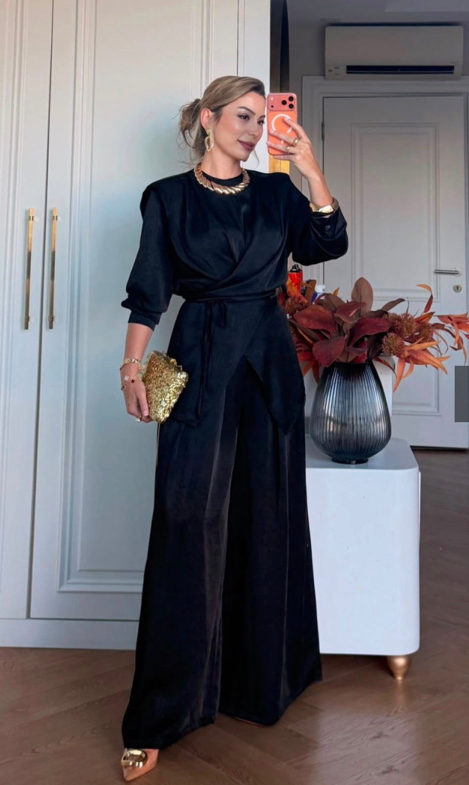Royale Pleated Satin Set
