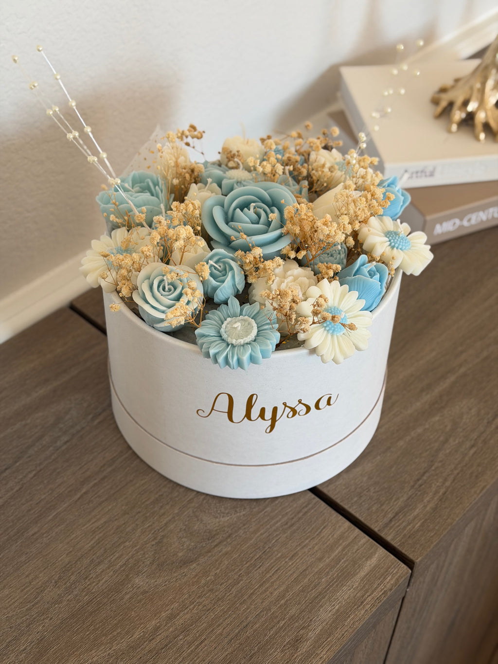 7.5 inch Round Candle Flower Bouquet