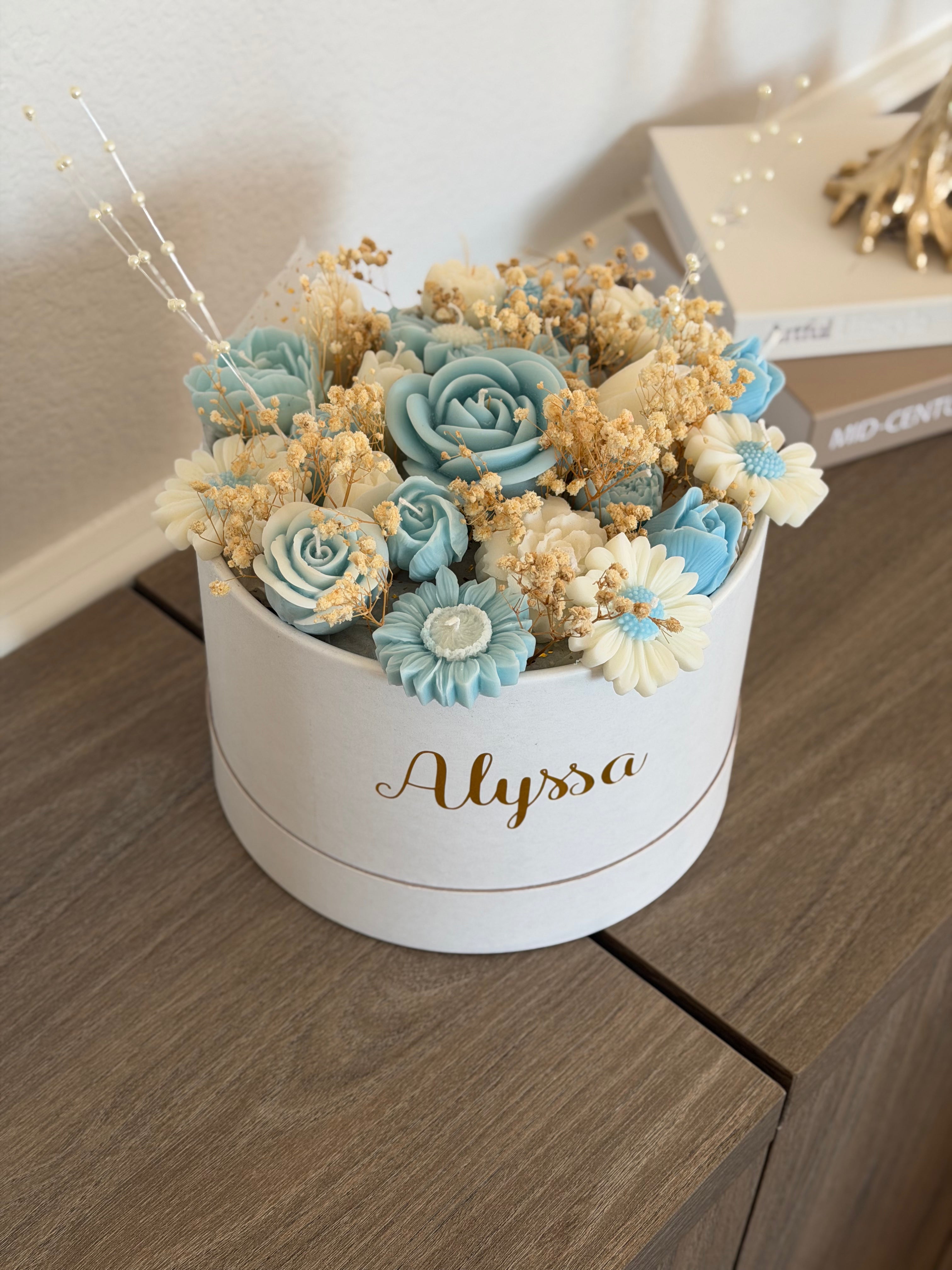7.5 inch Round Candle Flower Bouquet