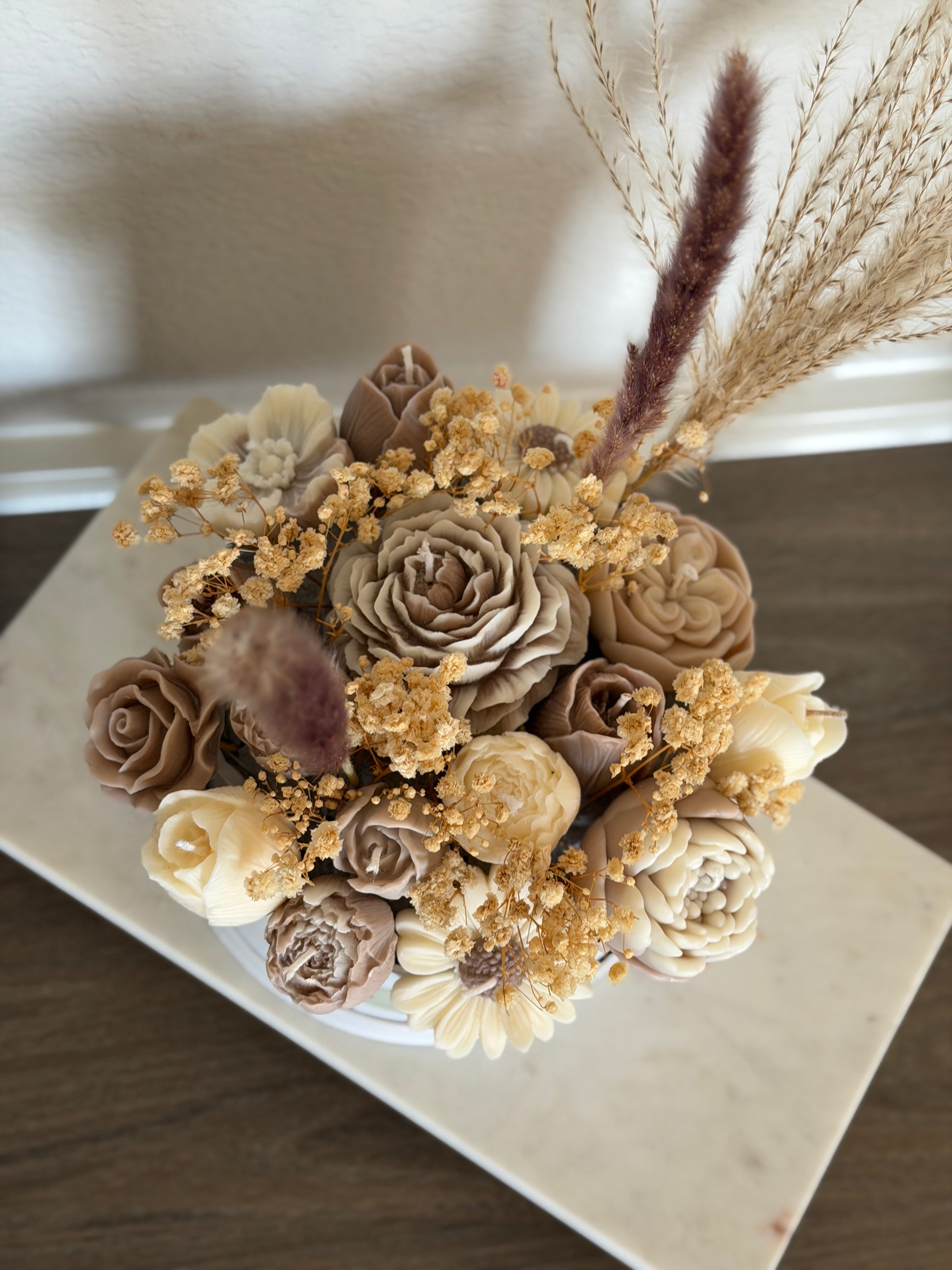 7.5 inch Round Candle Flower Bouquet