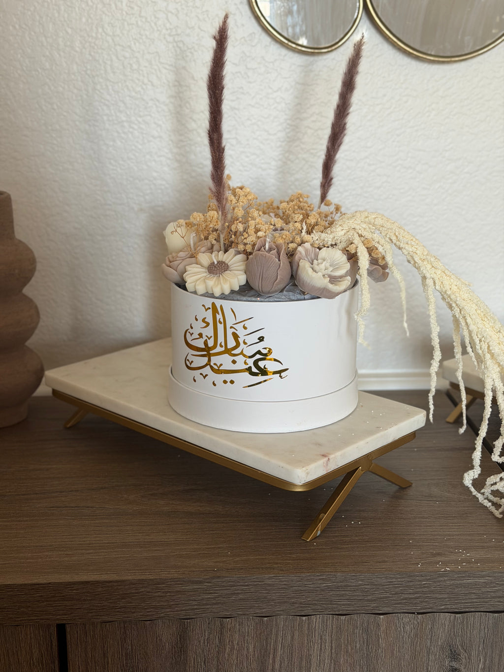 7.5 inch Round Candle Flower Bouquet