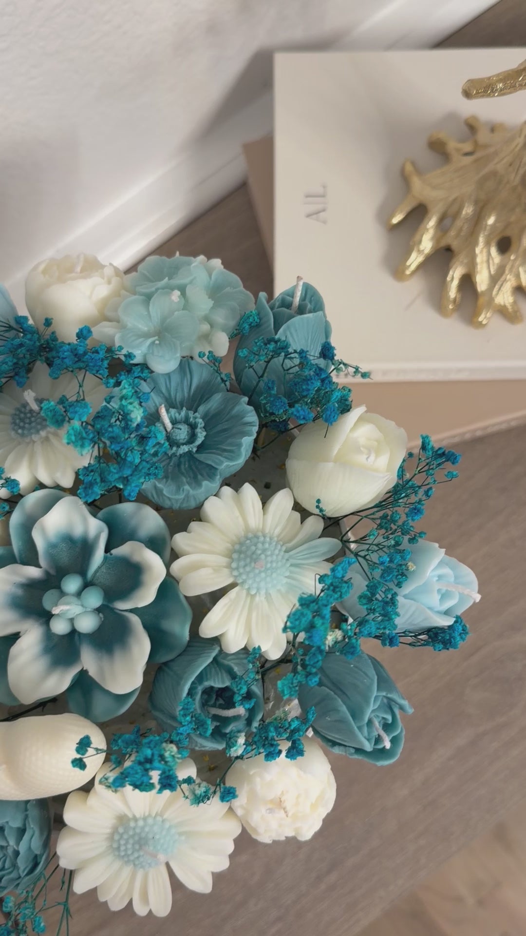 7.5 inch Round Candle Flower Bouquet