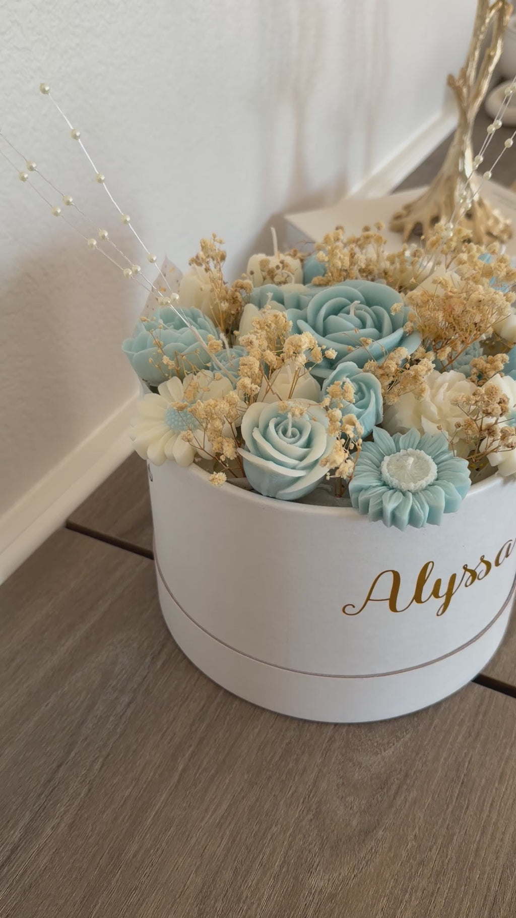 7.5 inch Round Candle Flower Bouquet